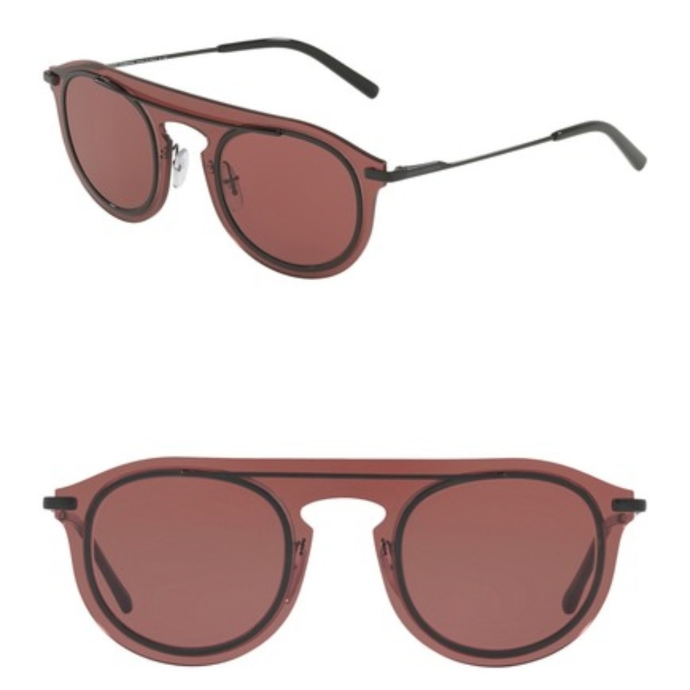 Dolce & Gabbana 48mm Round Sunglasses Bordeaux